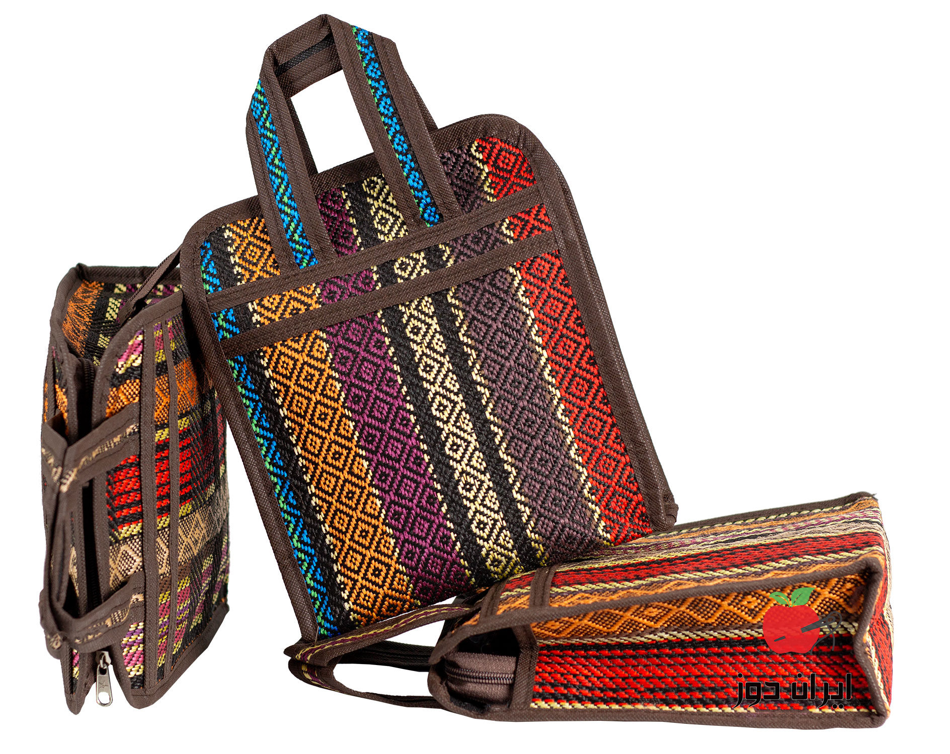 کیف زنبیلی کوچک جاجیمی دست‌ساز - فروشگاه ایران دوز