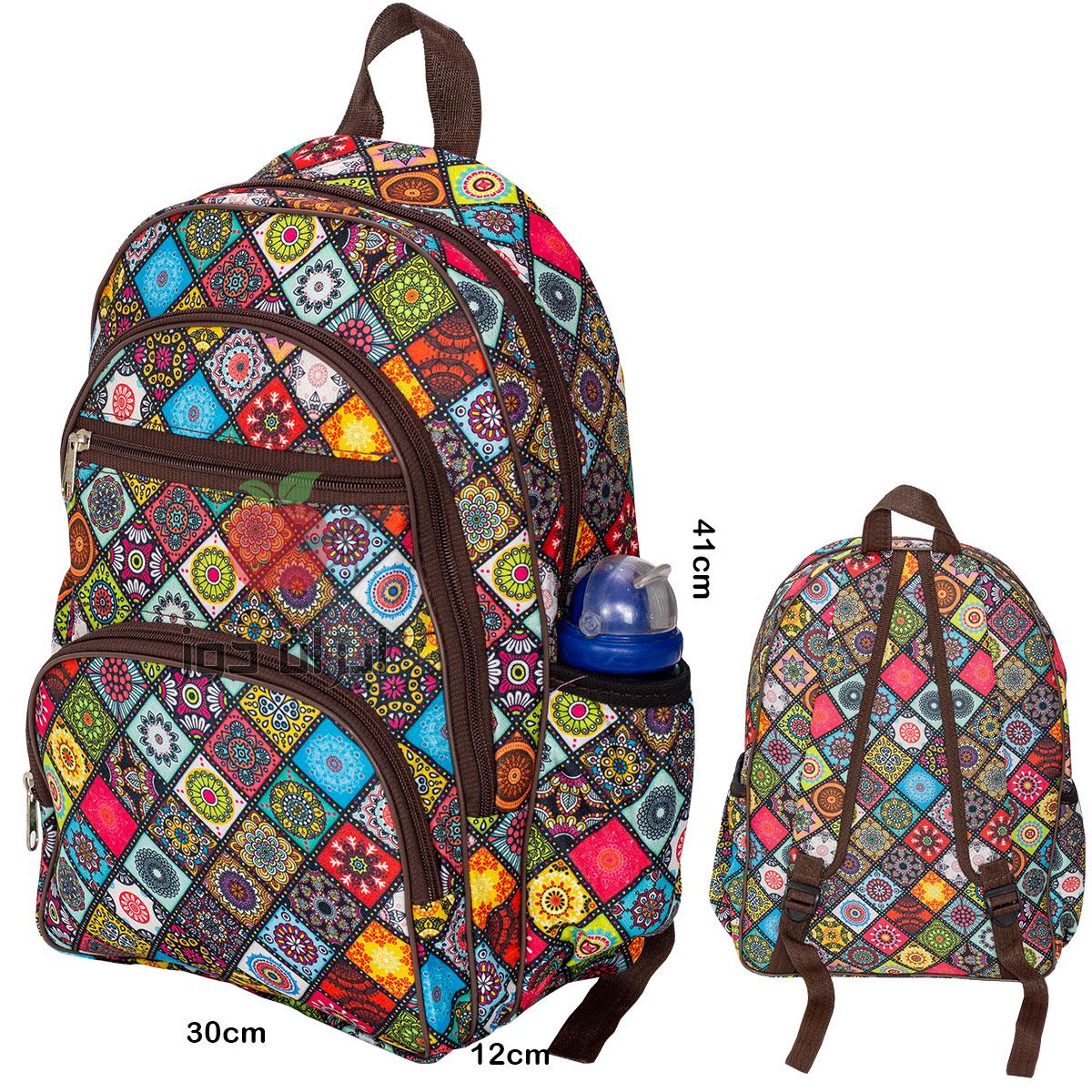 کوله‌پشتی دانش‌آموزی پارچه کرپ چاپی